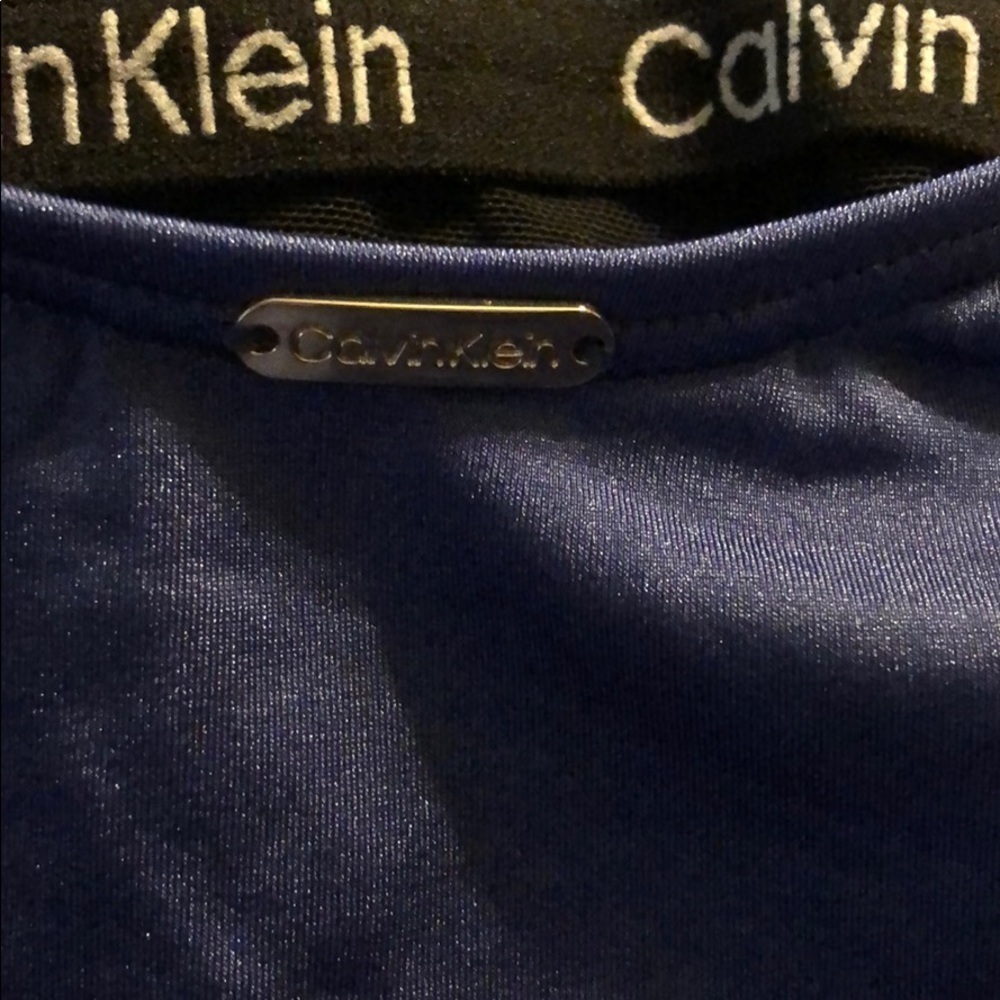CALVIN Klein Starburst Belted One Piece Swimsuit - Picture 3 of 5